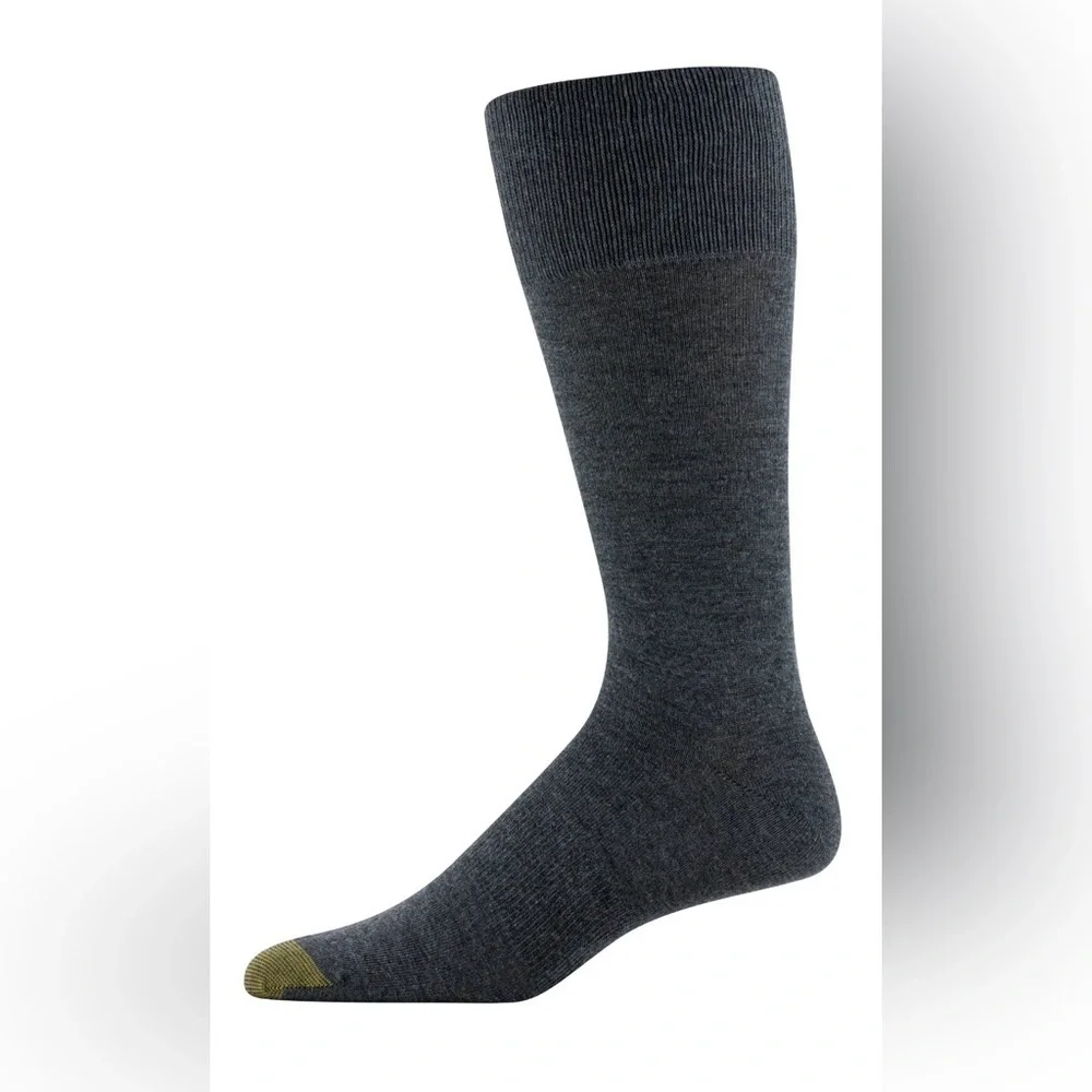 GOLDTOE Edition Mens Comfort Top Flat Crew Socks, 3-Pack